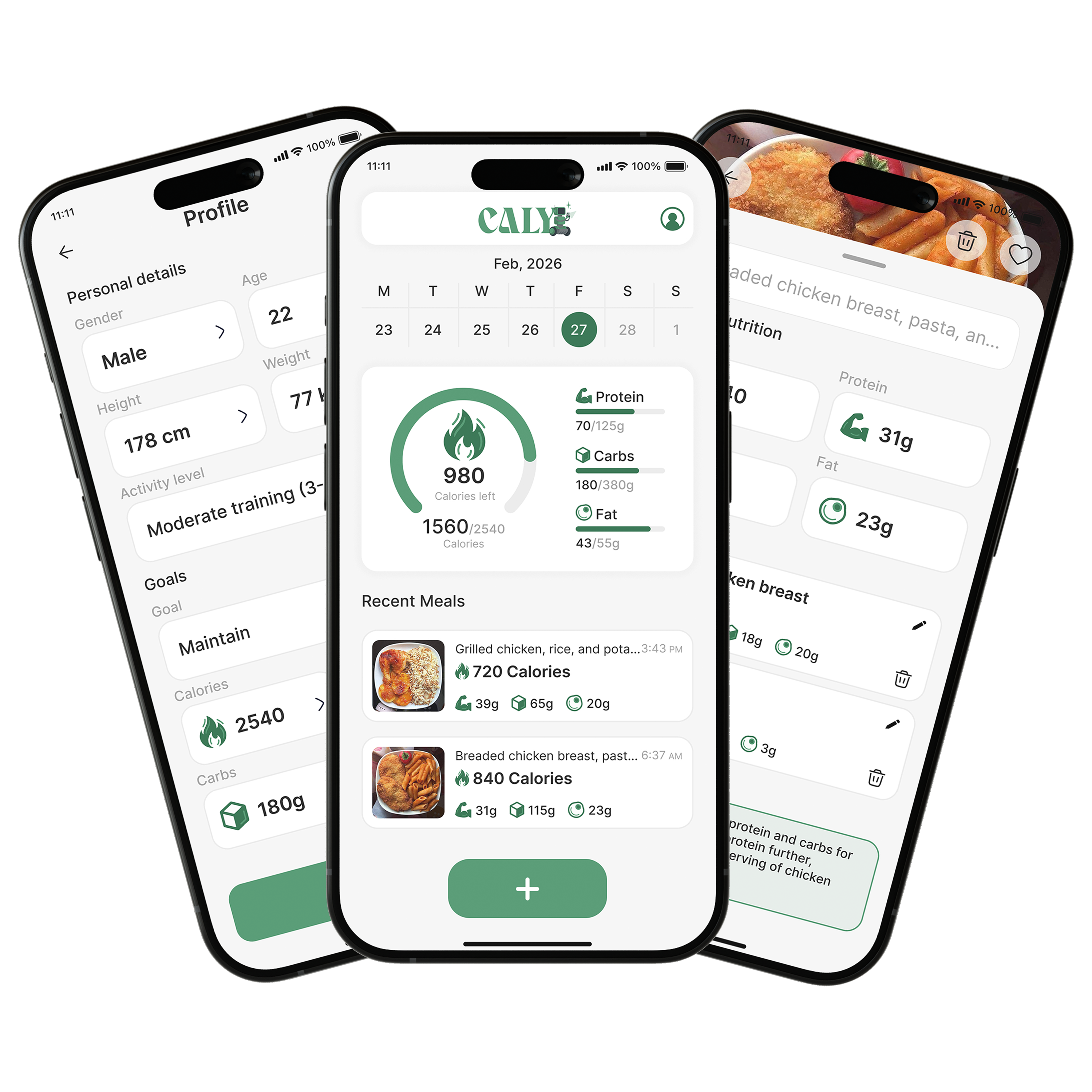 CALY mobile application interface experience